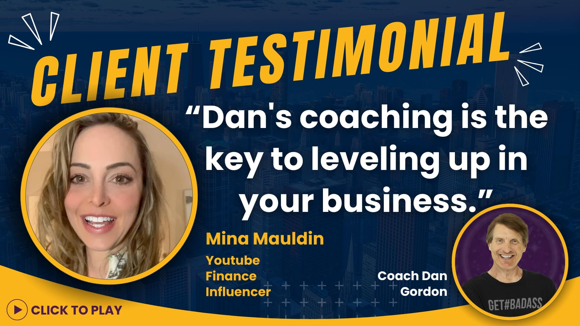 Mina Mauldin, YouTube Finance Influencer, gives a glowing review of Coach Dan Gordon's coaching services.